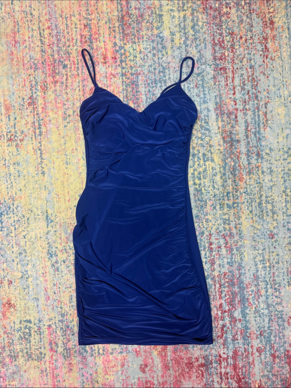 Windsor Cobalt Blue Spaghetti Strap Mini Dress